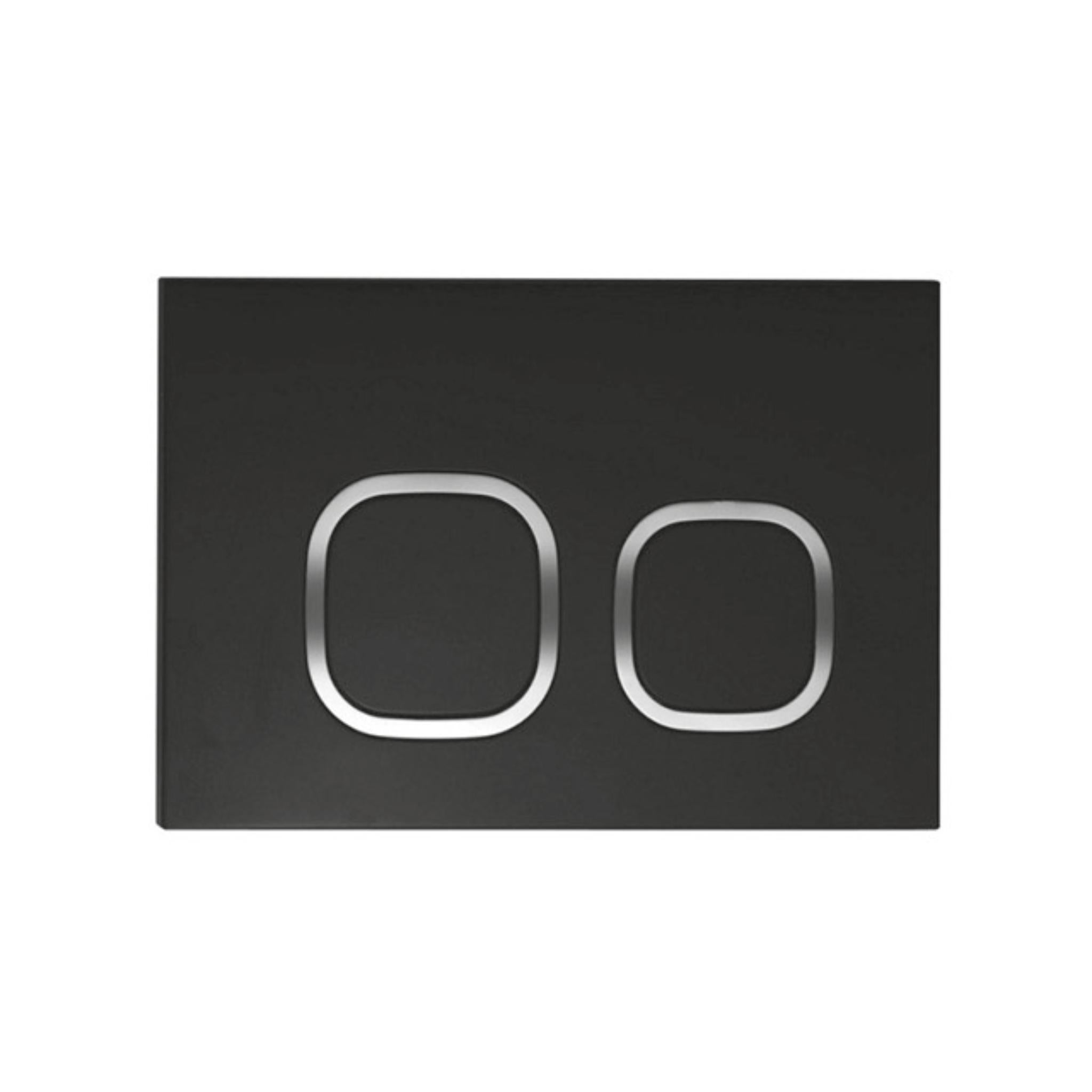 JOHNSON SUISSE IN-WALL ECONOFLUSH RECTANGLE FLUSH CIRCLE BUTTON 245MM BLACK
