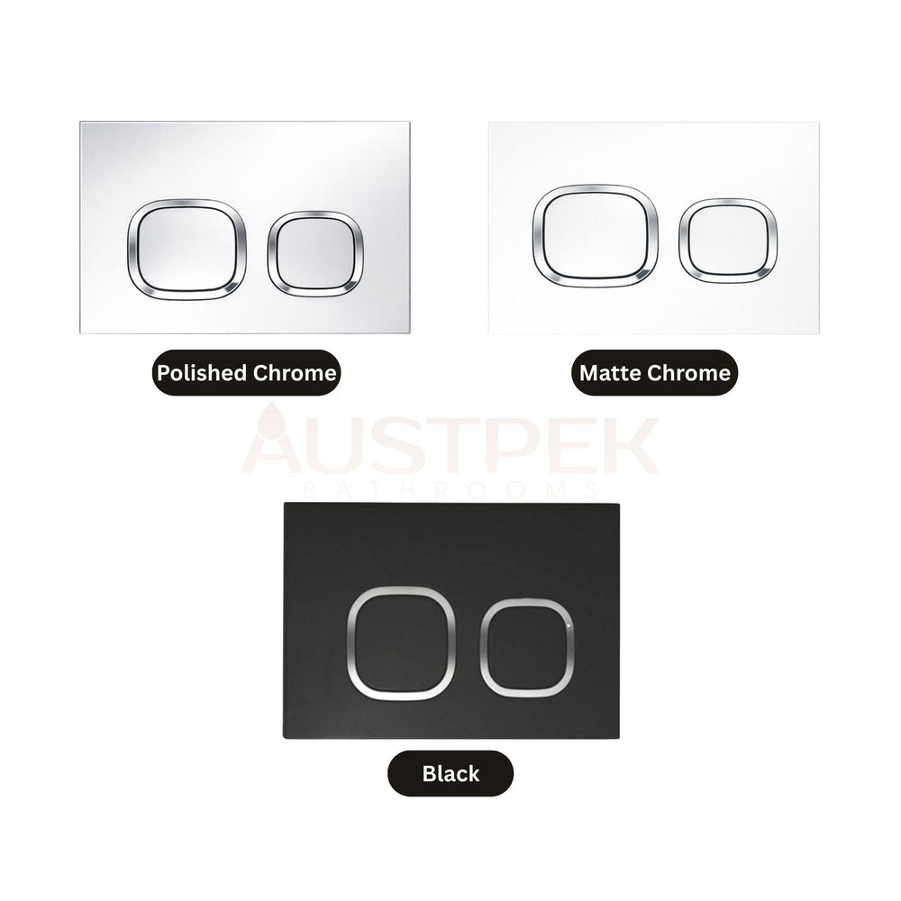 JOHNSON SUISSE IN-WALL ECONOFLUSH RECTANGLE FLUSH CIRCLE BUTTON 245MM BLACK