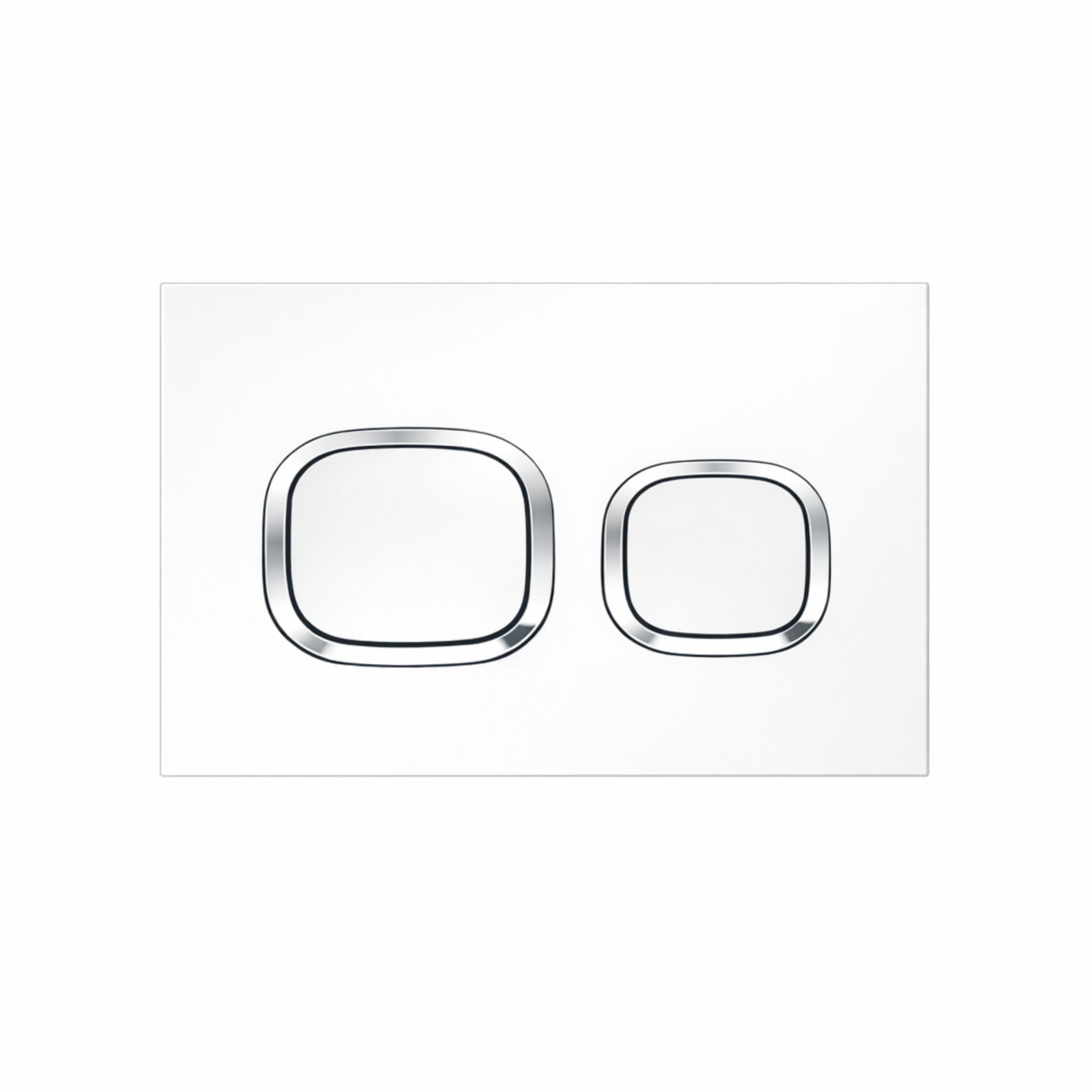 JOHNSON SUISSE IN-WALL ECONOFLUSH LOW RECTANGLE FLUSH CIRCLE BUTTON 245MM MATTE CHROME
