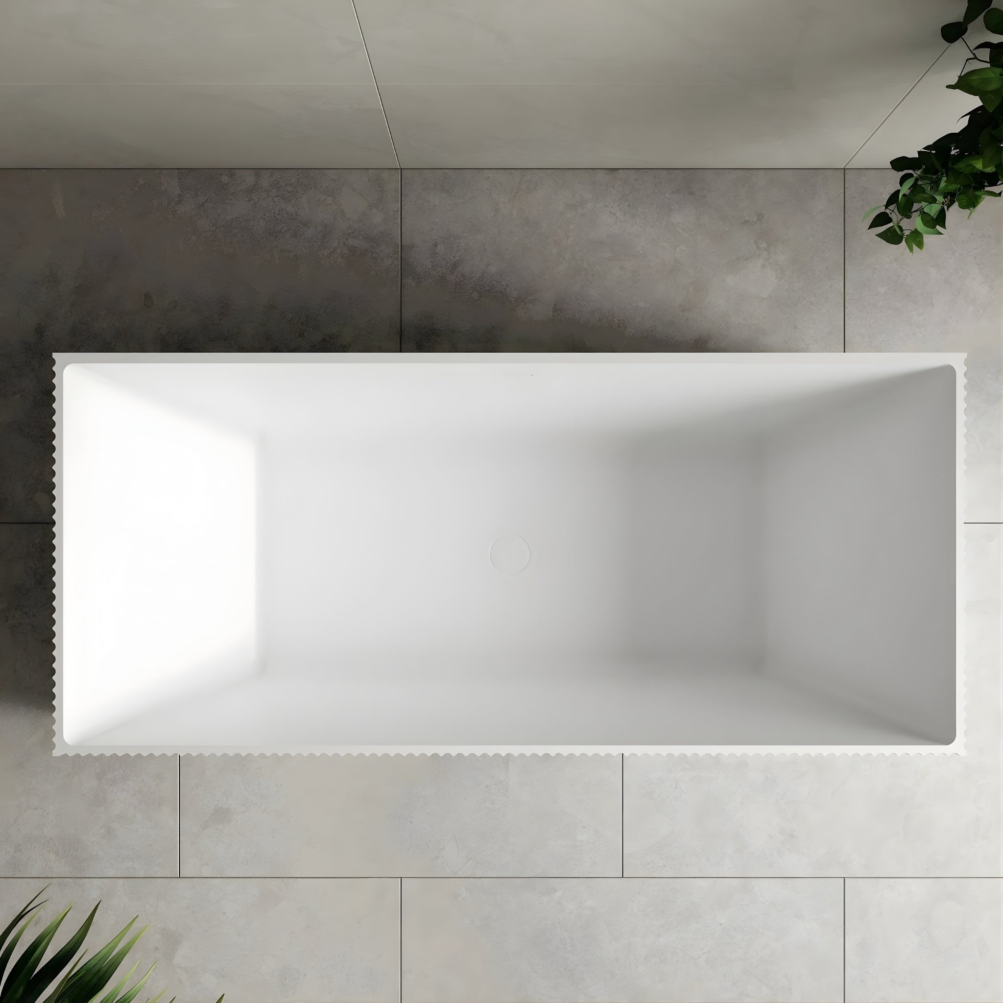 ENFLAIR CUBIX GROOVE FLUTED MULTI-FIT FREESTANDING BATHTUB WITH OVERFLOW MATTE WHITE 1700MM
