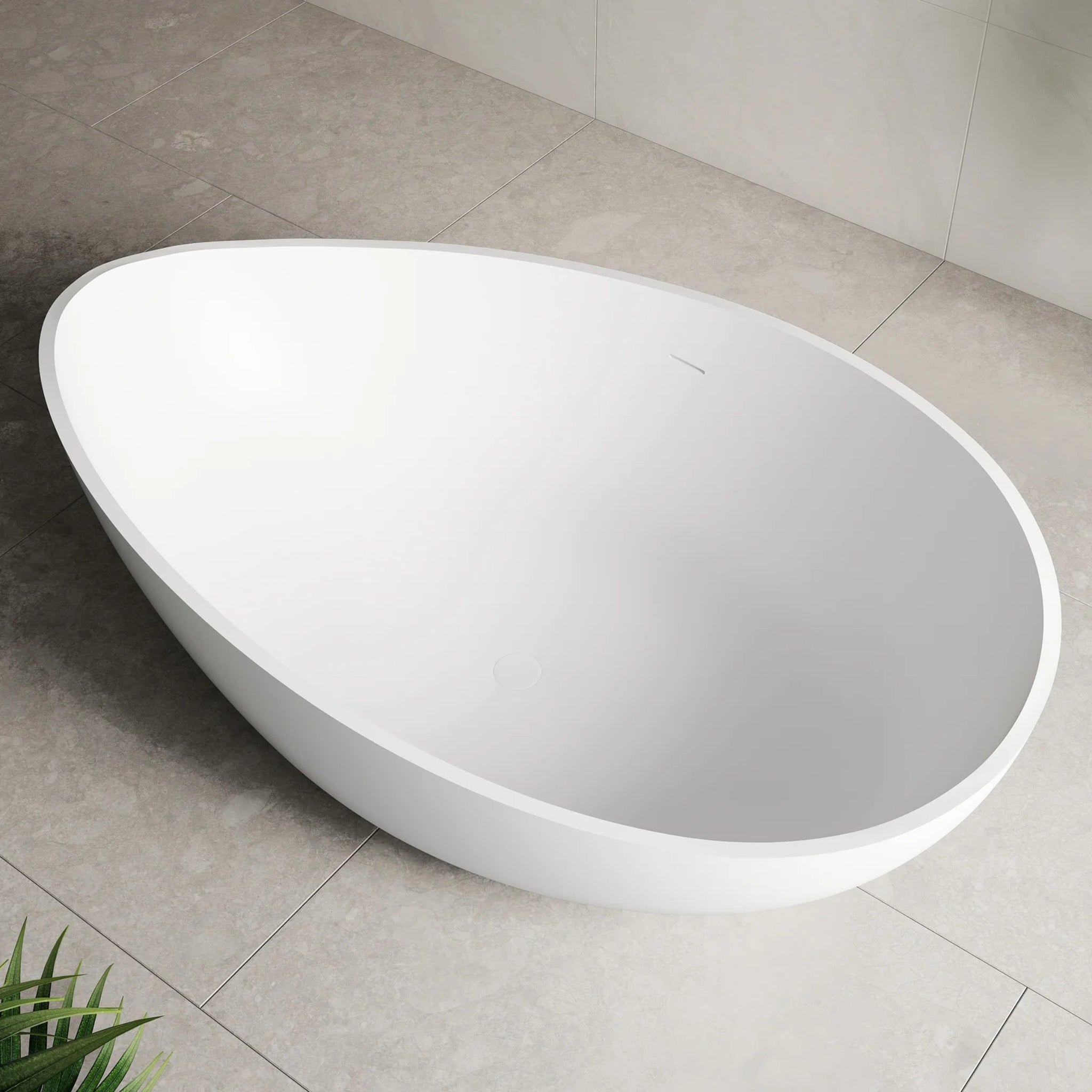 ENFLAIR WAVE FREESTANDING BATHTUB WITH OVERFLOW MATTE WHITE 1800MM