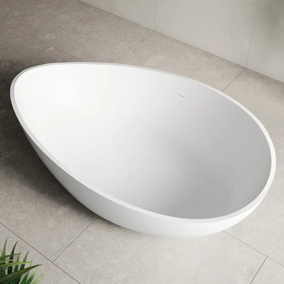 ENFLAIR WAVE FREESTANDING BATHTUB WITH OVERFLOW MATTE WHITE 1800MM