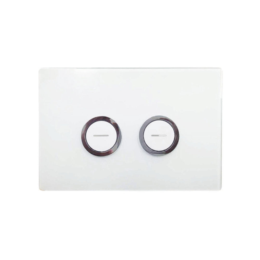 JOHNSON SUISSE IN-WALL ECONOFLUSH AIR PNEUMATIC FLAT FLUSH BUTTON 245MM WHITE