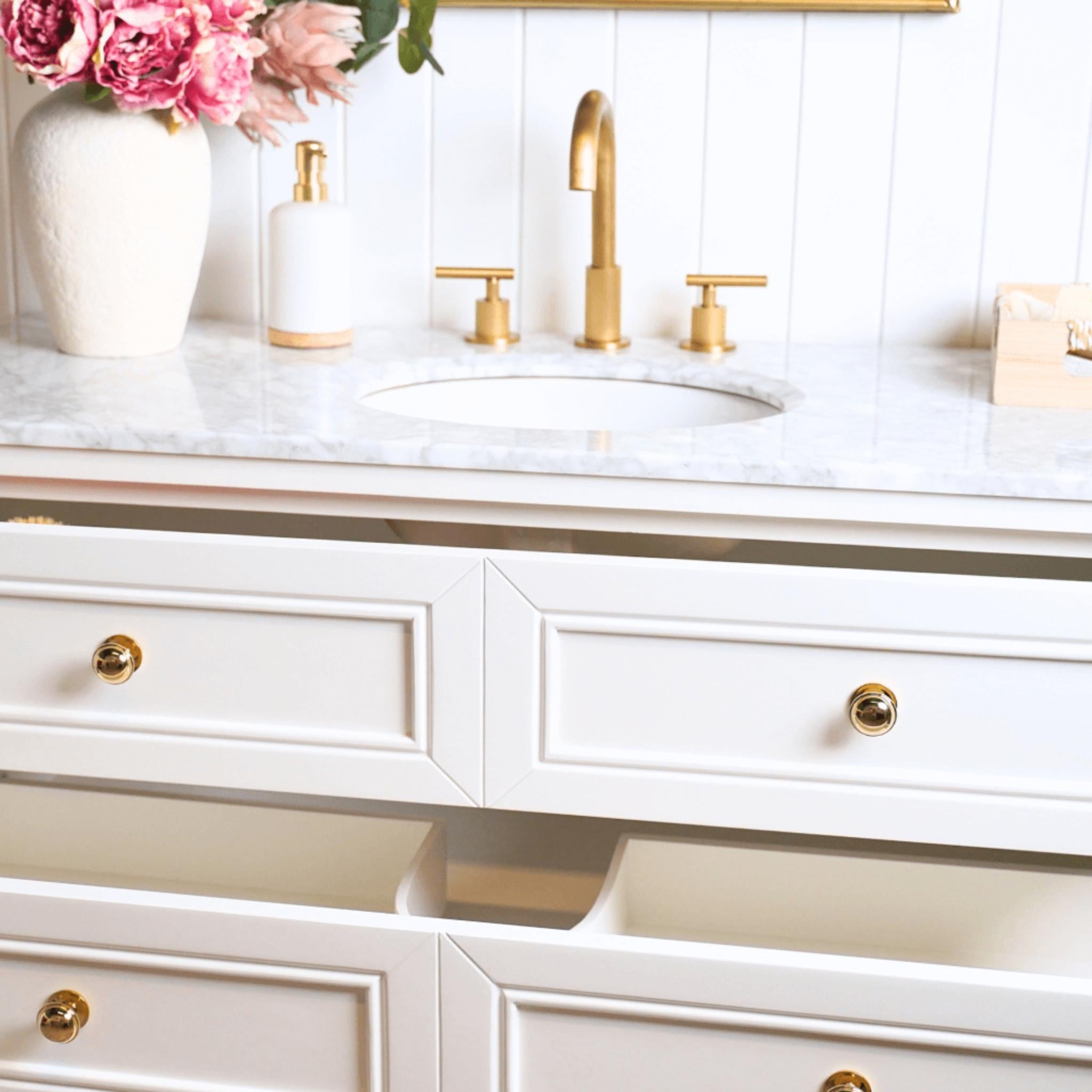 JOINERY BY BEARS AUDREY CLASSIC WHITE 1200MM SINGLE BOWL FLOOR STANDING VANITY PACKAGE