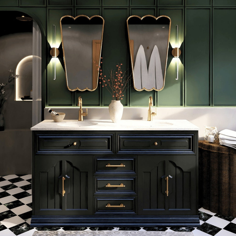 JOINERY BY BEARS ELEANOR BLACK 1500MM DOUBLE BOWL FREESTANDING VANITY PACKAGE