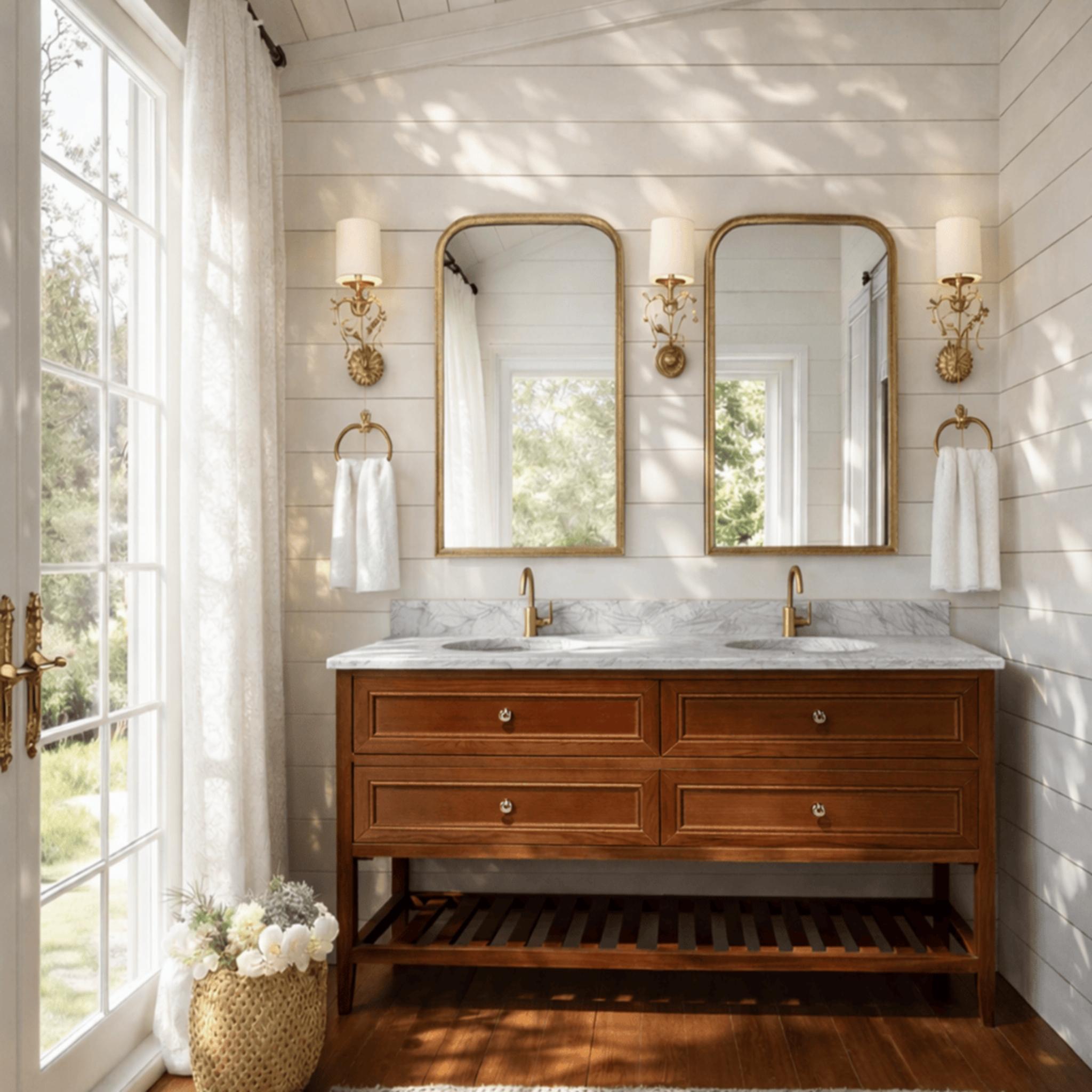 JOINERY BY BEARS AUDREY BROWN OAK 1500MM DOUBLE BOWL FLOOR STANDING VANITY PACKAGE