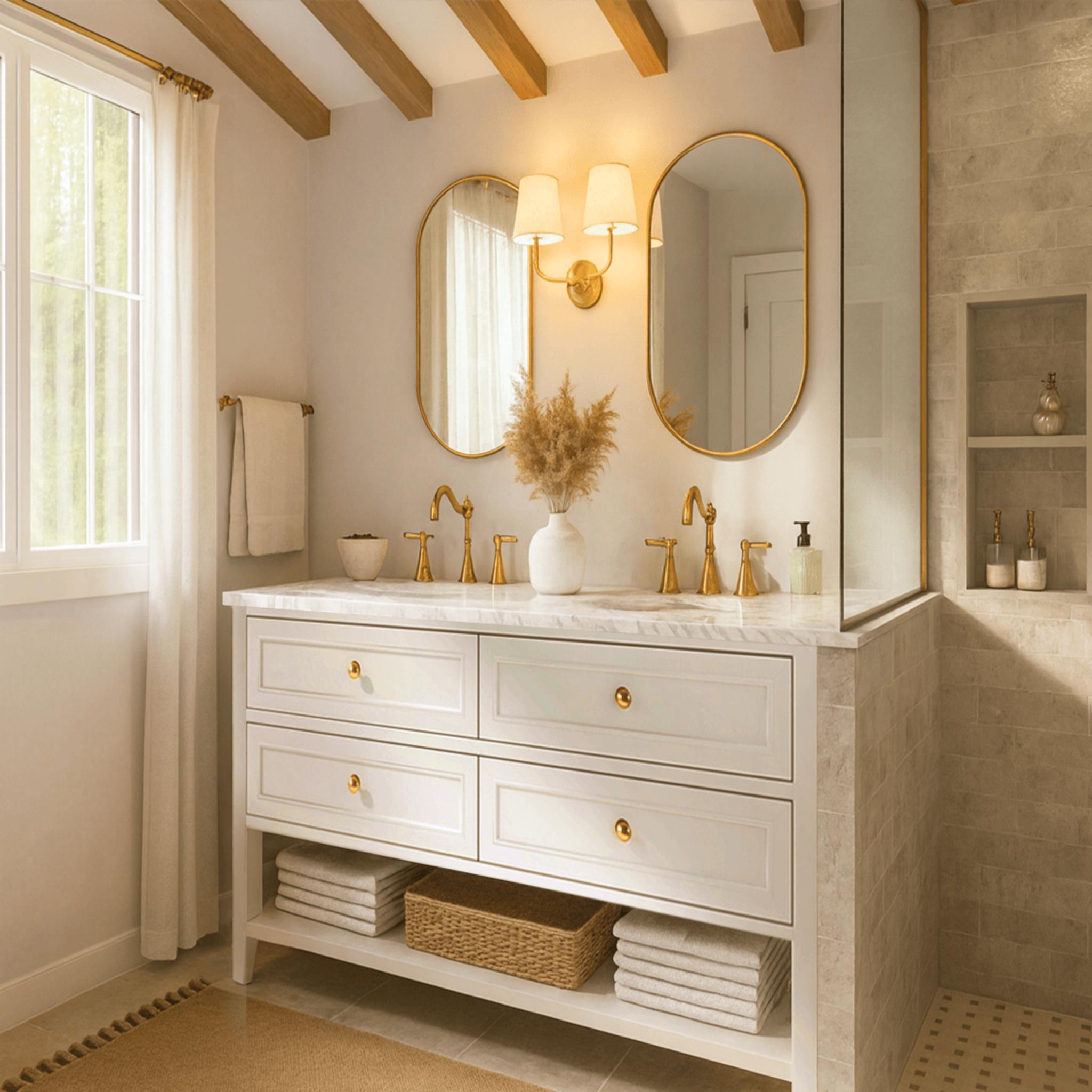 JOINERY BY BEARS AUDREY CLASSIC WHITE 1500MM DOUBLE BOWL FLOOR STANDING VANITY PACKAGE