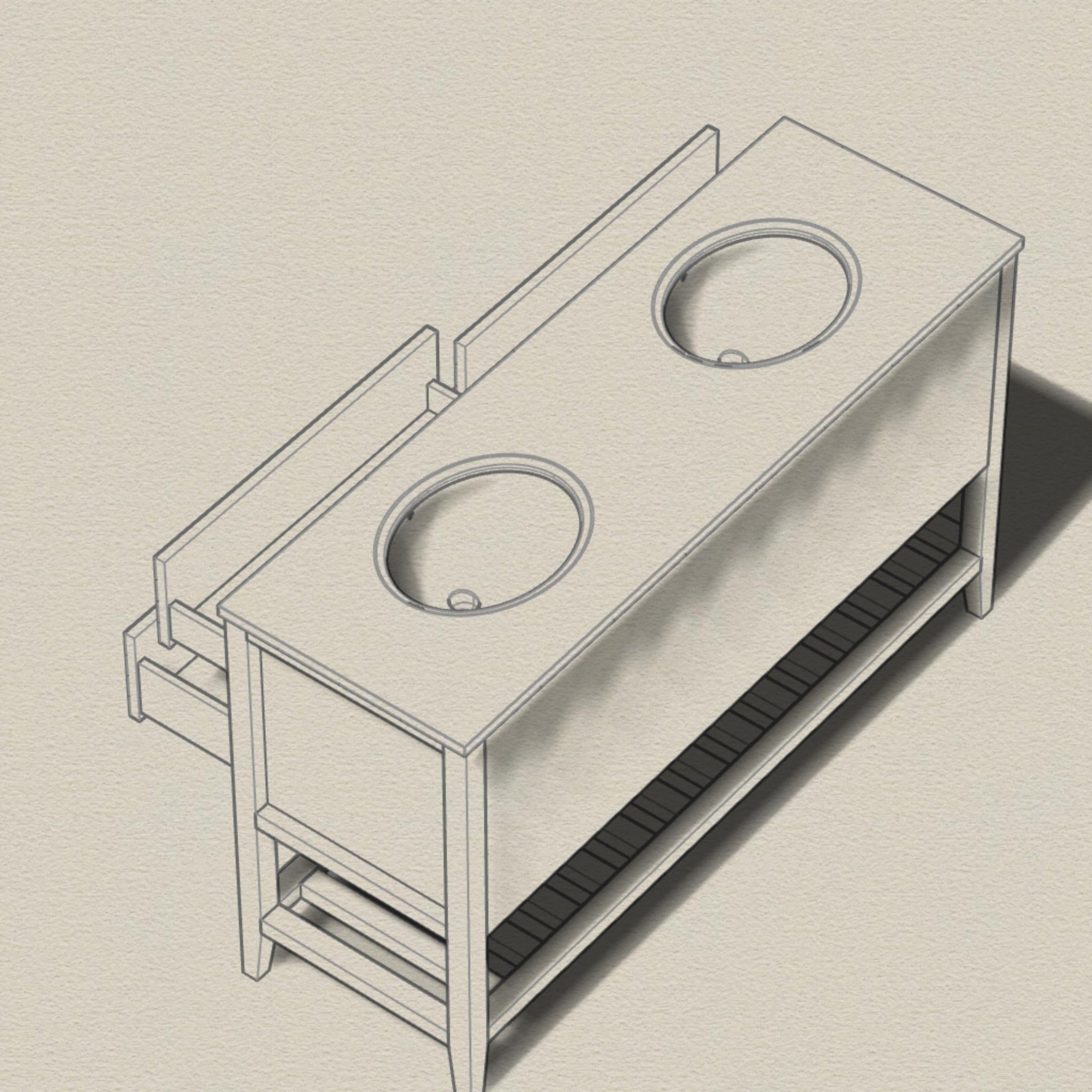 JOINERY BY BEARS AUDREY BROWN OAK 1500MM DOUBLE BOWL FLOOR STANDING VANITY PACKAGE