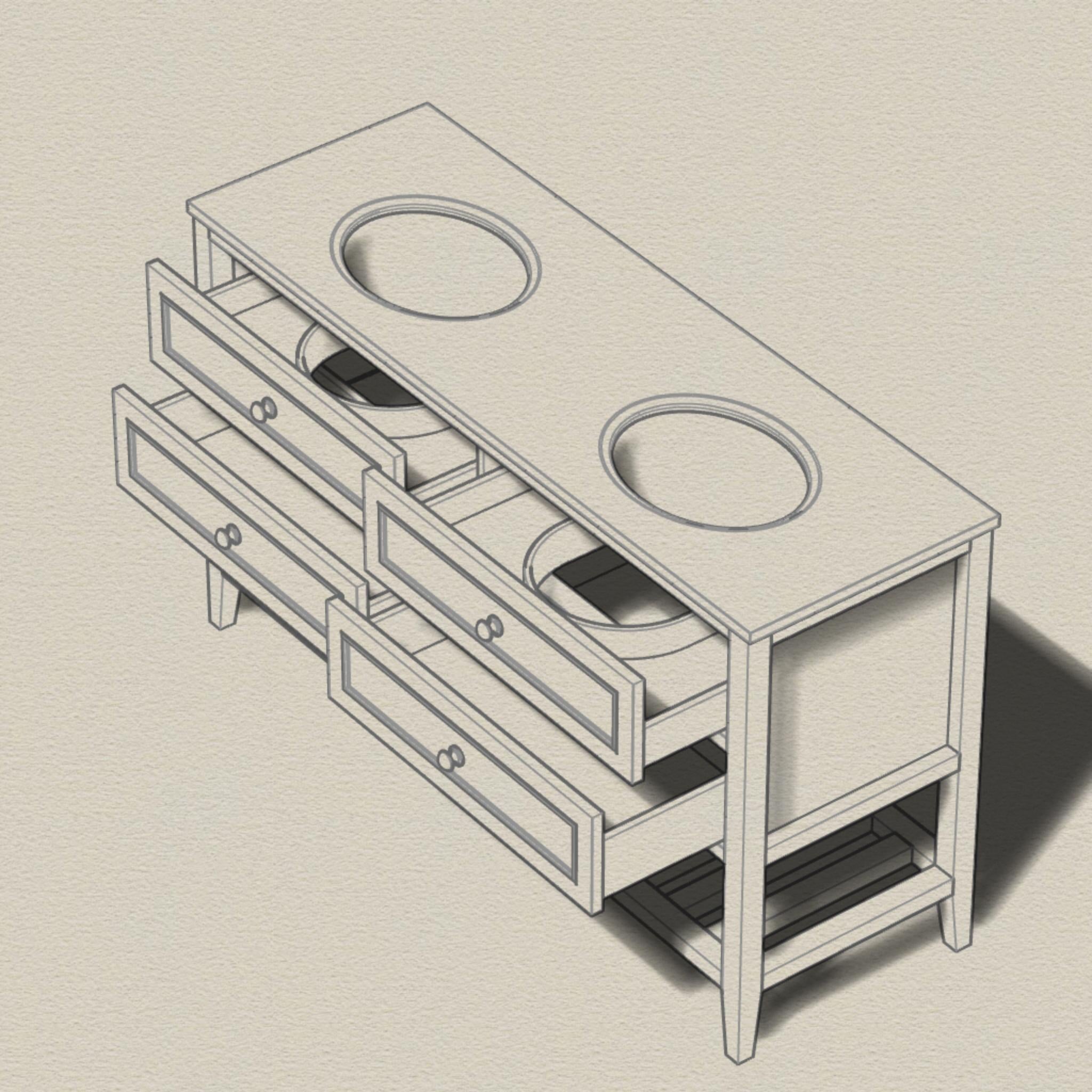 JOINERY BY BEARS AUDREY BROWN OAK 1500MM DOUBLE BOWL FLOOR STANDING VANITY PACKAGE
