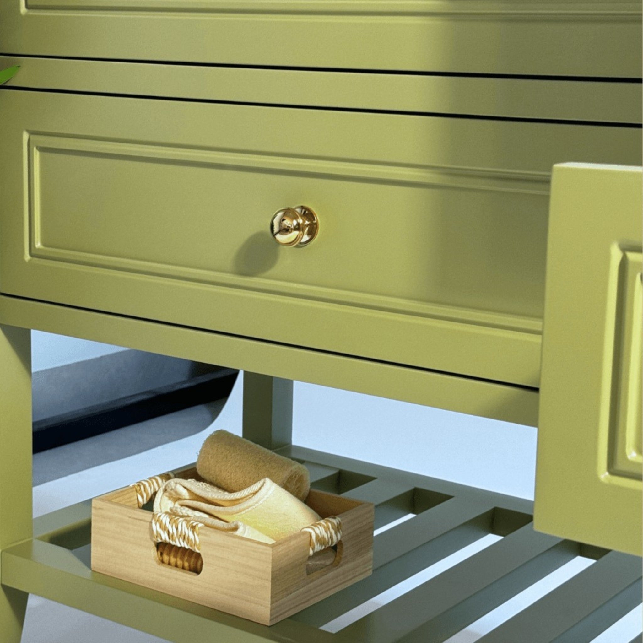 JOINERY BY BEARS AUDREY SAGEWOOD 1500MM DOUBLE BOWL FLOOR STANDING VANITY PACKAGE