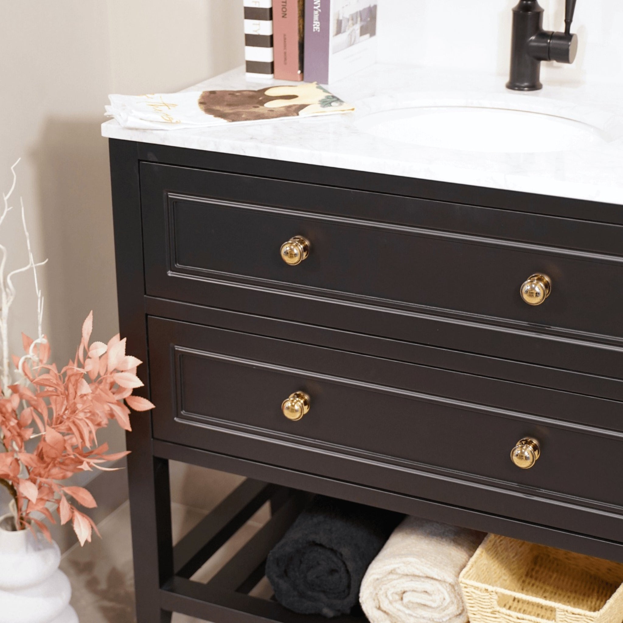 JOINERY BY BEARS AUDREY BLACK 900MM SINGLE BOWL FLOOR STANDING VANITY PACKAGE