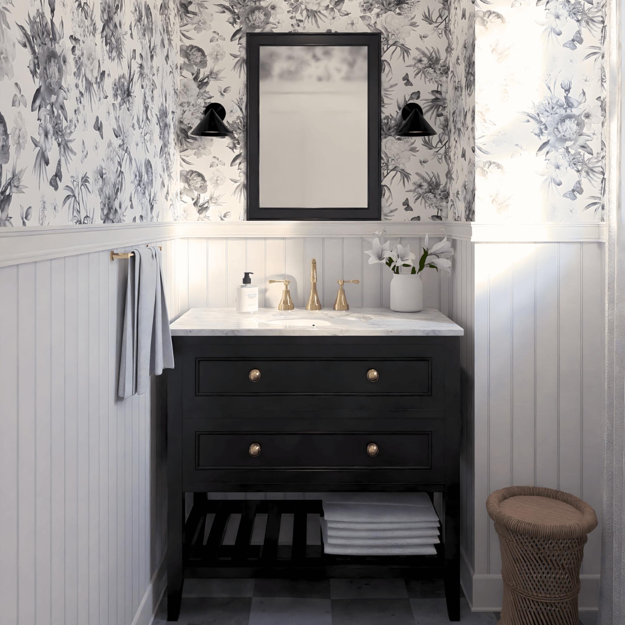 JOINERY BY BEARS AUDREY BLACK 900MM SINGLE BOWL FLOOR STANDING VANITY PACKAGE