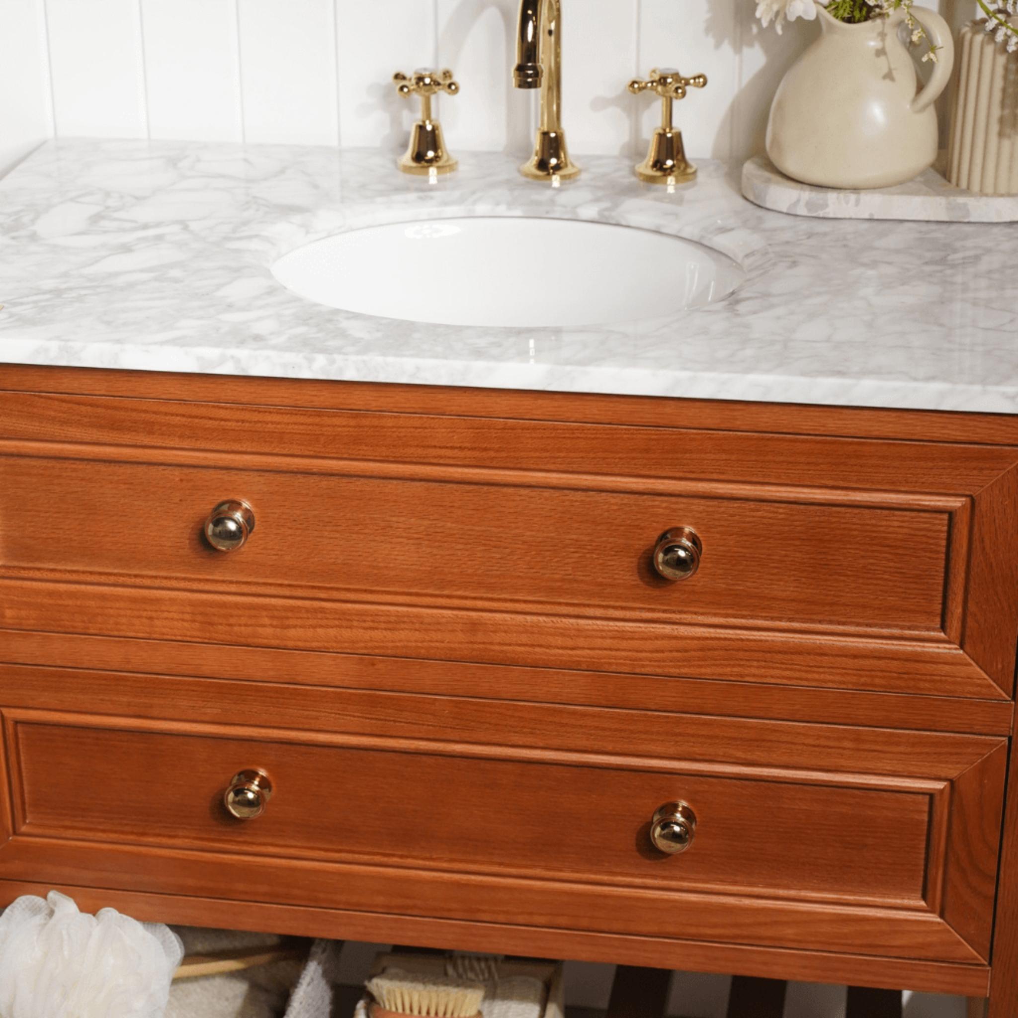 JOINERY BY BEARS AUDREY BROWN OAK 900MM SINGLE BOWL FLOOR STANDING VANITY PACKAGE