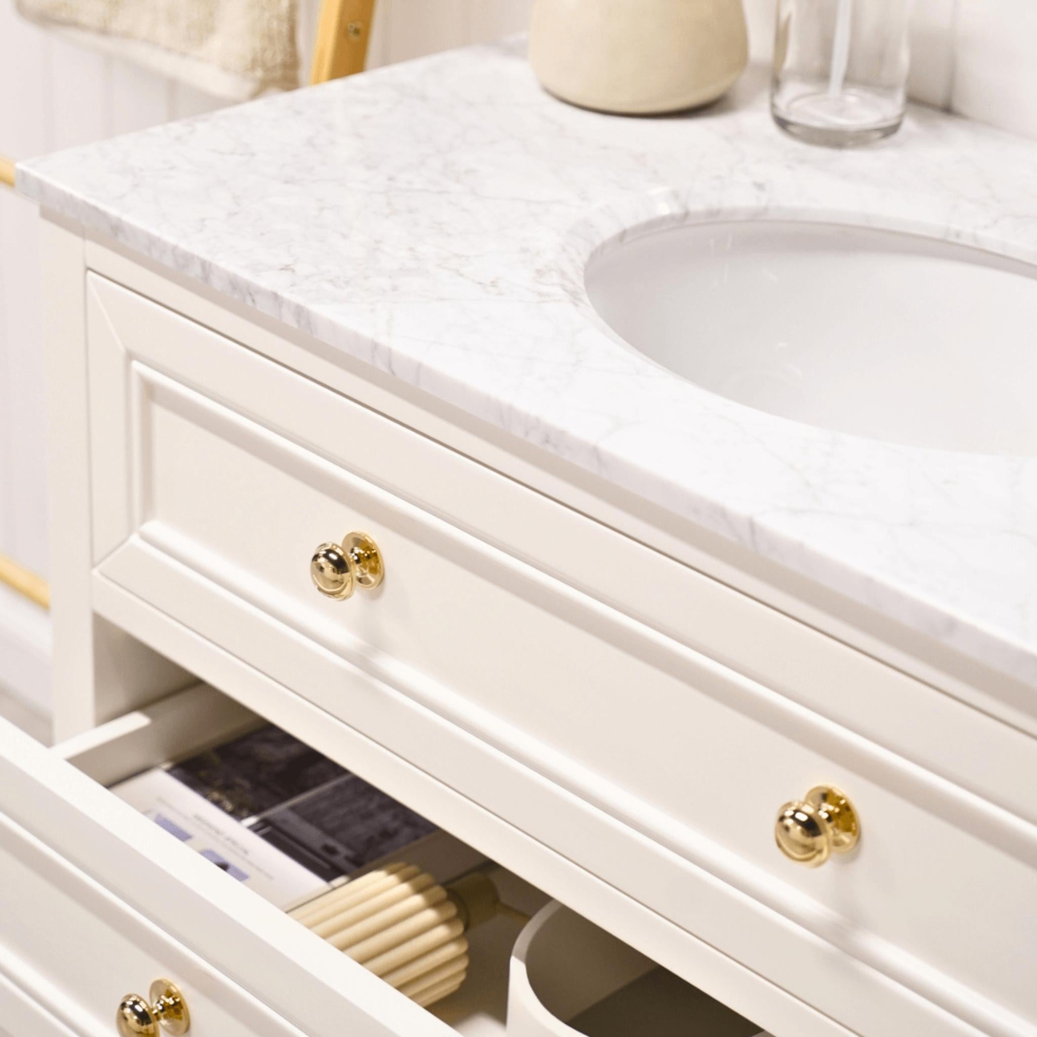 JOINERY BY BEARS AUDREY CLASSIC WHITE 900MM SINGLE BOWL FLOOR STANDING VANITY PACKAGE