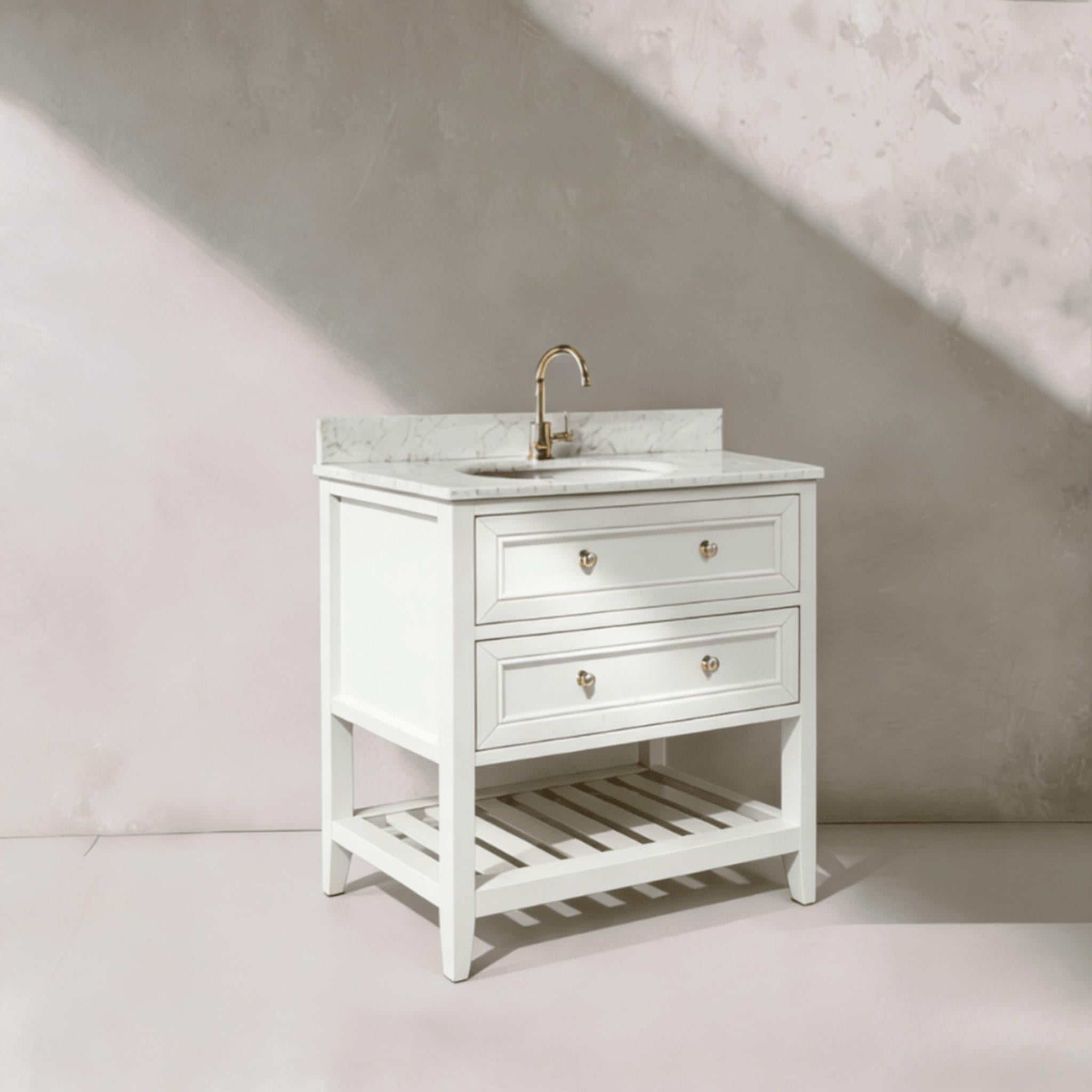 JOINERY BY BEARS AUDREY CLASSIC WHITE 900MM SINGLE BOWL FLOOR STANDING VANITY PACKAGE