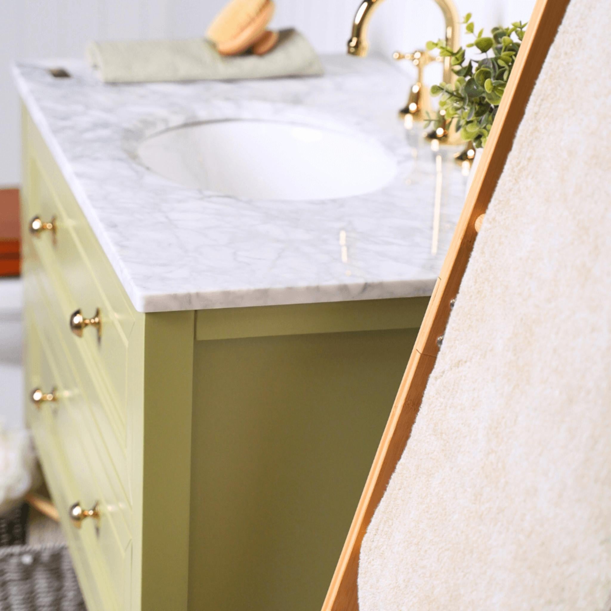 JOINERY BY BEARS AUDREY SAGEWOOD 900MM SINGLE BOWL FLOOR STANDING VANITY PACKAGE