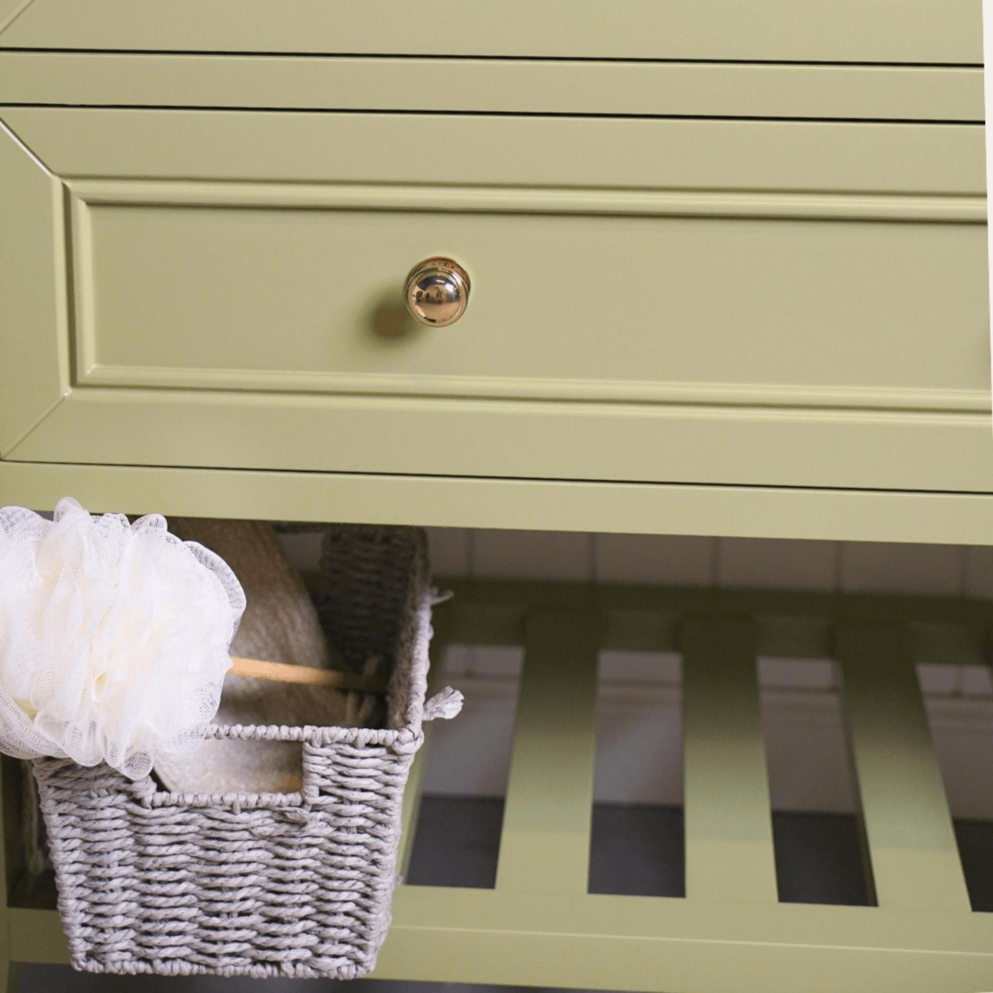 JOINERY BY BEARS AUDREY SAGEWOOD 900MM SINGLE BOWL FLOOR STANDING VANITY PACKAGE