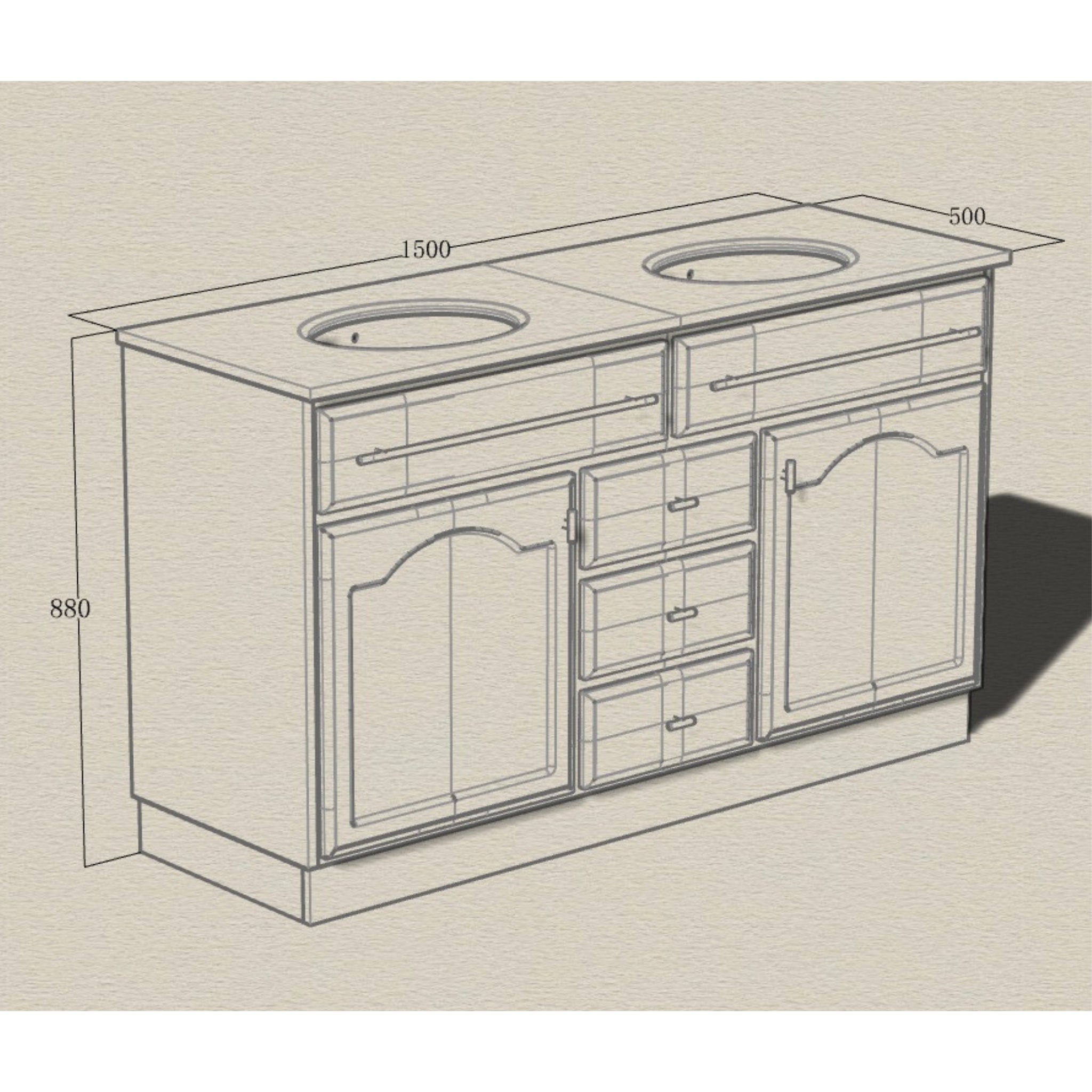 JOINERY BY BEARS ELISE CLASSIC WHITE 1500MM DOUBLE BOWL FREESTANDING VANITY PACKAGE