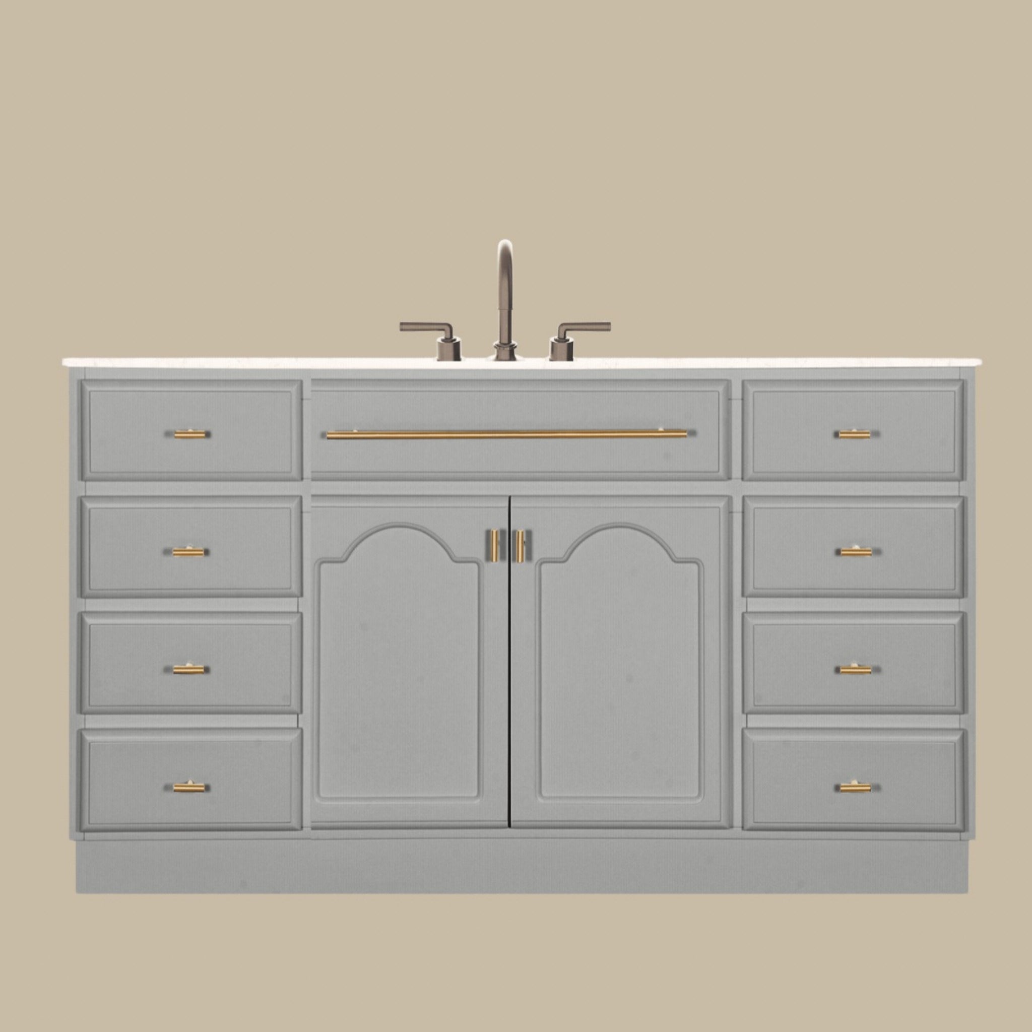 JOINERY BY BEARS ELISE PEARL GREY 1500MM SINGLE BOWL FREESTANDING VANITY PACKAGE