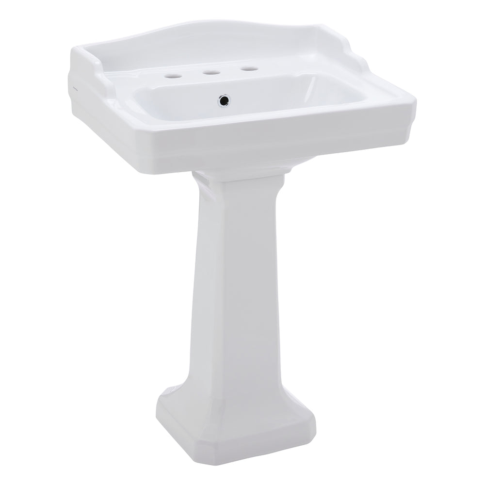 JOHNSON SUISSE COLONIAL WALL HUNG BASINS THREE TAPHOLE WHITE 610MM