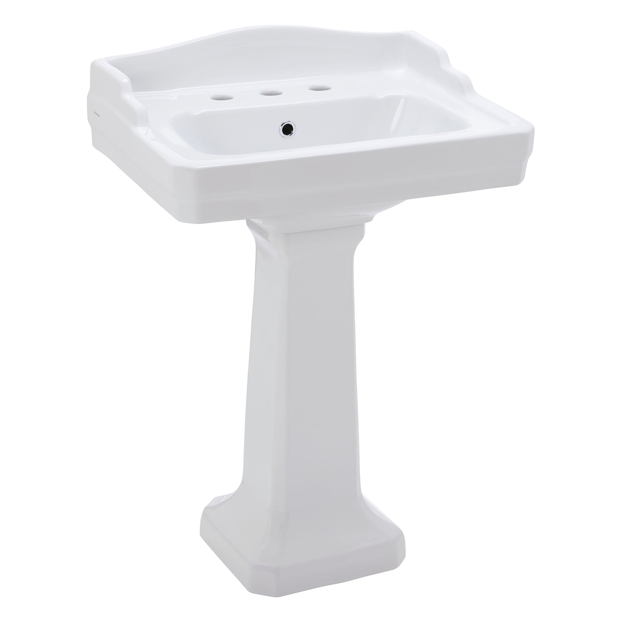 JOHNSON SUISSE COLONIAL WALL HUNG BASIN THREE TAPHOLE WHITE 610MM