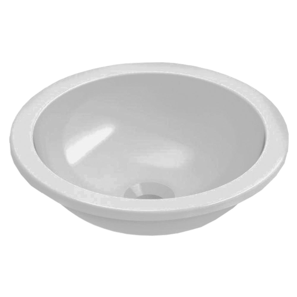 JOHNSON SUISSE EMILIA ROUND COMPACT VANITY TOP-MOUNT BASINS WHITE 360MM