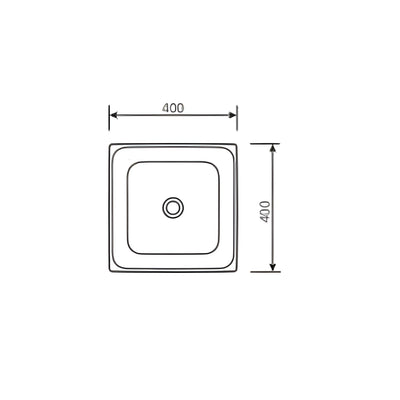 JOHNSON SUISSE GEMELLI SQUARE SEMI-INSET BASINS WHITE 400MM