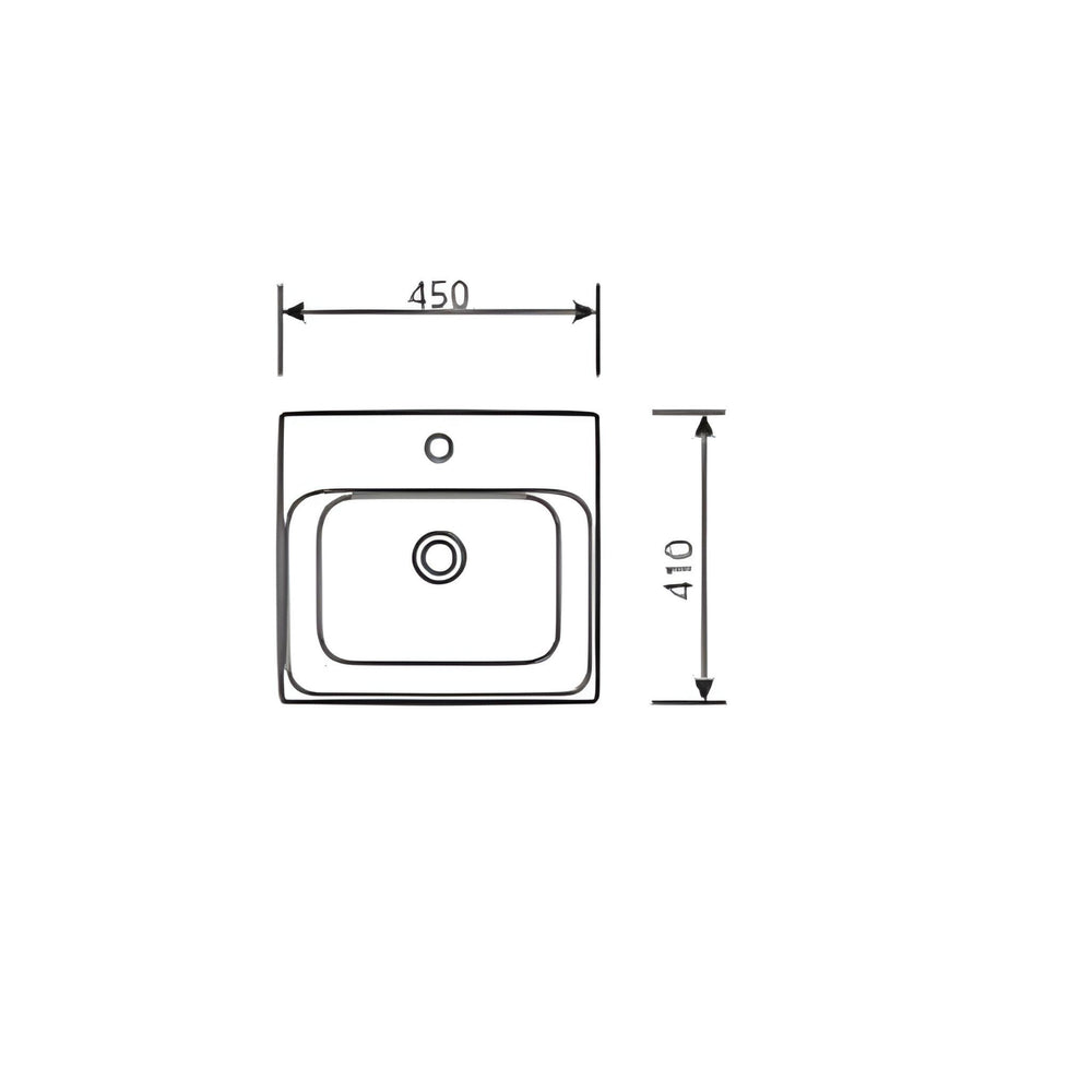 JOHNSON SUISSE GEMELLI RECTANGLE SEMI-INSET BASINS WHITE 450MM