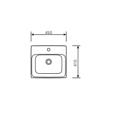 JOHNSON SUISSE GEMELLI RECTANGLE SEMI-INSET BASINS WHITE 450MM
