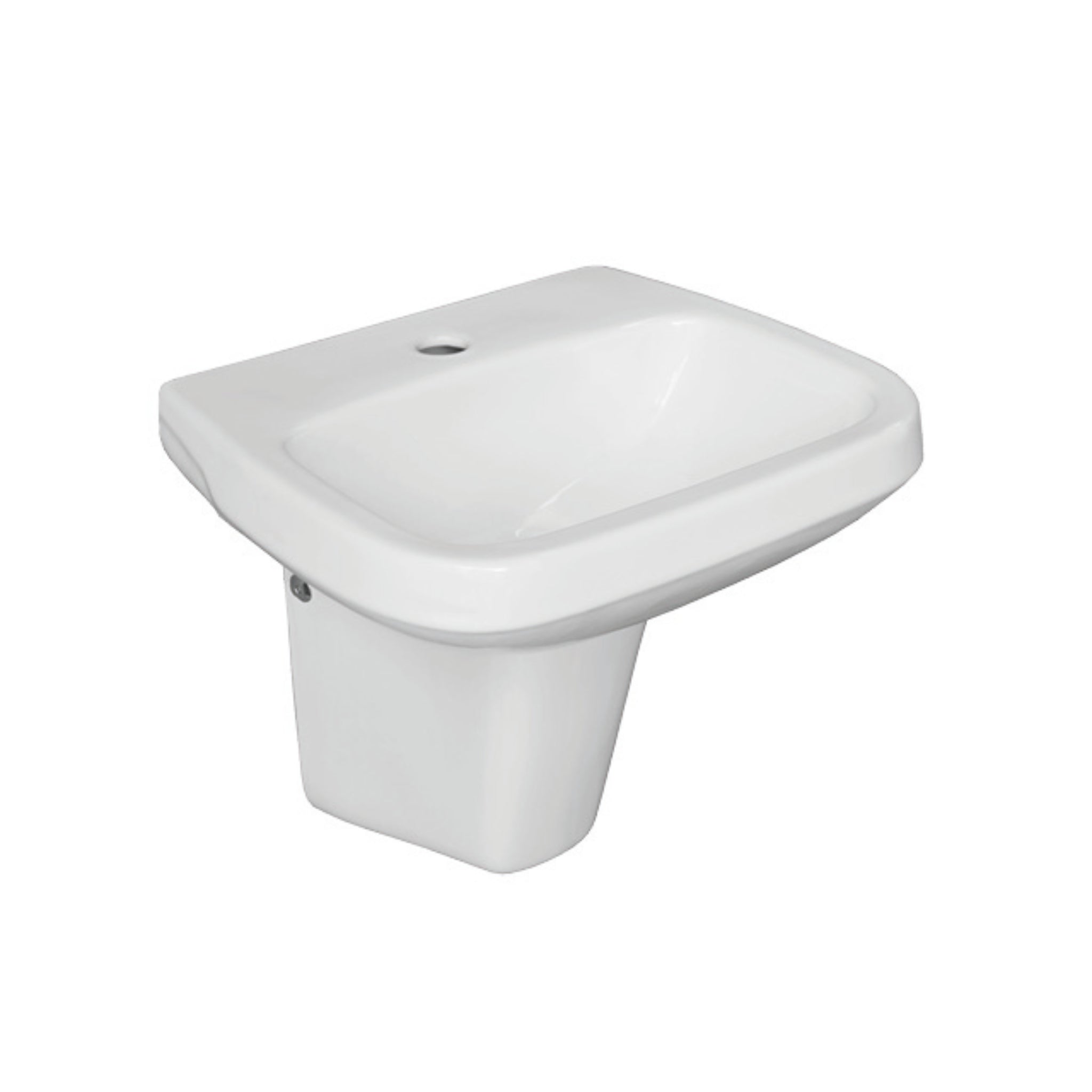 JOHNSON SUISSE LIFE II WALL HUNG BASINS WITH SHROUD AND LIFE ASSIST MIXER WHITE 495MM