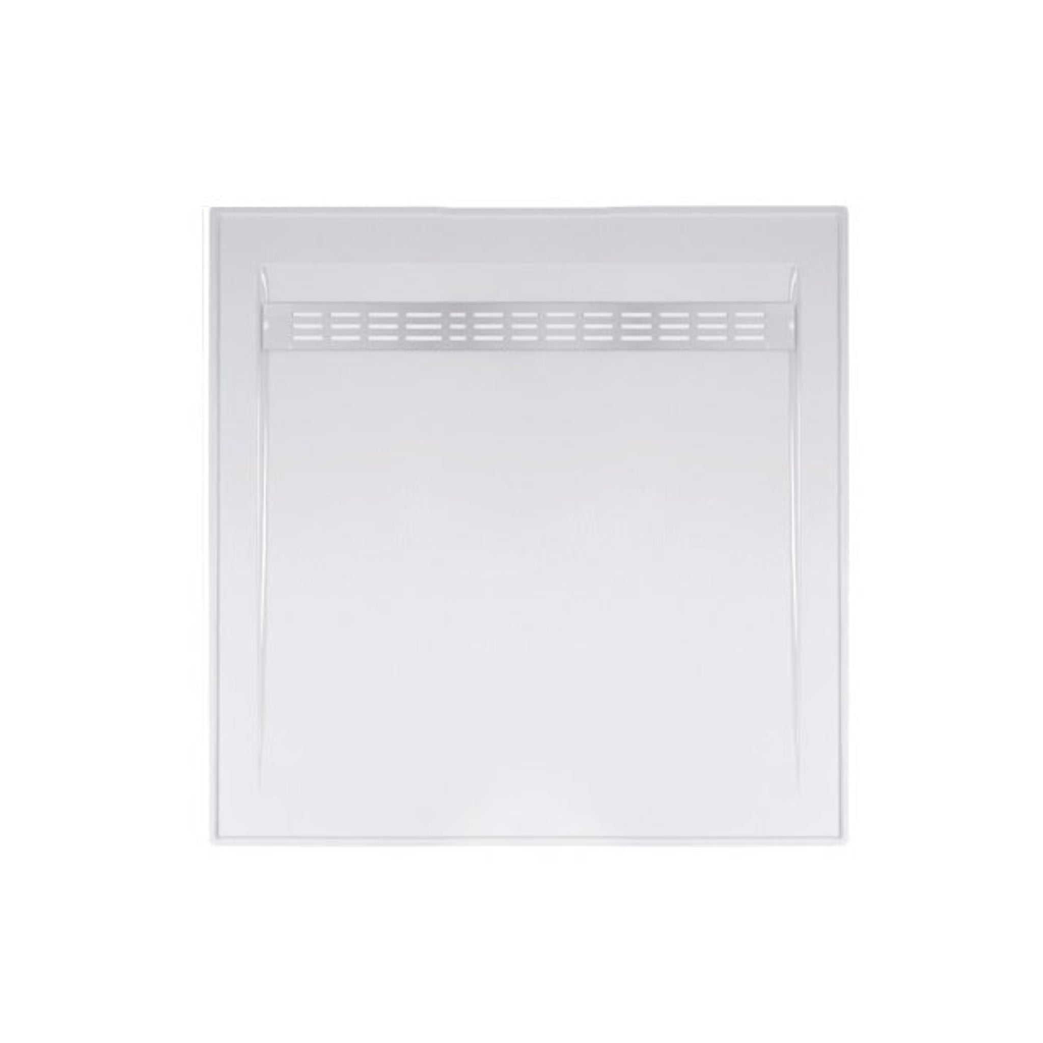 JOHNSON SUISSE BAROSSA POLYMARBLE SHOWER BASE WITH STAINLESS CHANNEL GRATE GLOSS WHITE (AVAILABLE IN 900MM AND 1220MM)
