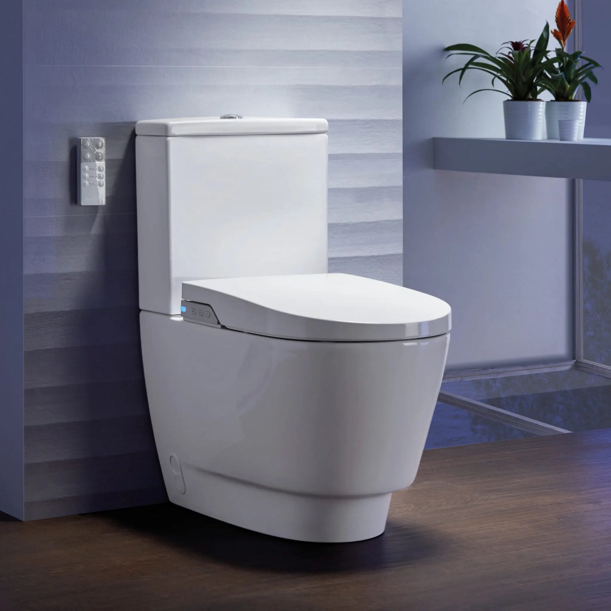 JOHNSON SUISSE LISTO BTW RIMLESS SMART TOILET SUITE W/ REMOTE CONTROL GLOSS WHITE