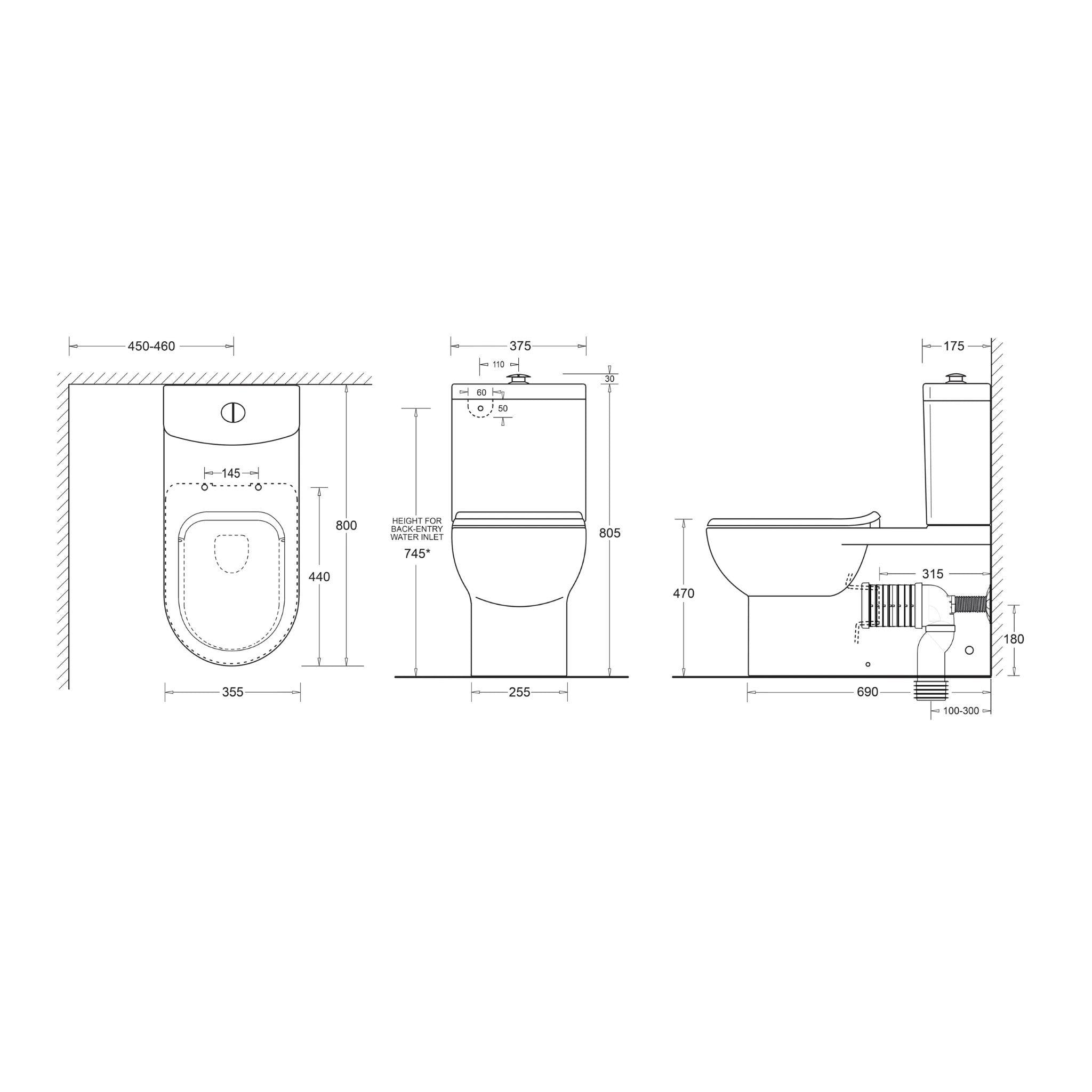 JOHNSON SUISSE LIFE ASSIST FTW RIMLESS TOILET SUITE WHITE
