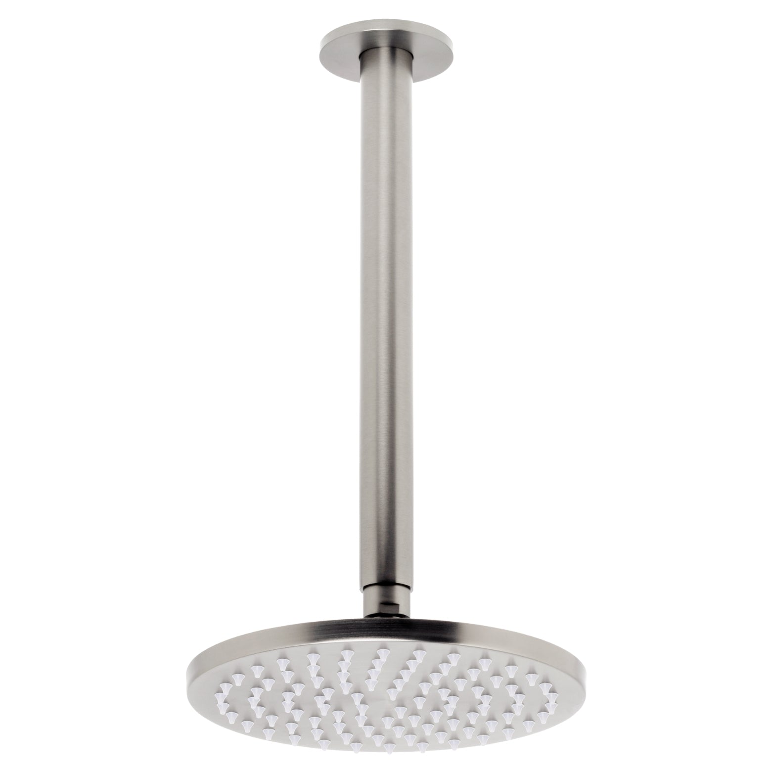 JOHNSON SUISSE VENEZIA OVERHEAD RAIN SHOWER WITH CEILING ARM 300MM BRUSHED NICKEL