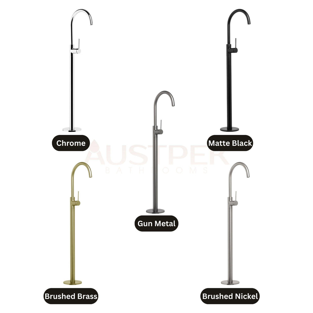 JOHNSON SUISSE VENEZIA FREESTANDING BATH FILLER 987MM BRUSHED BRASS