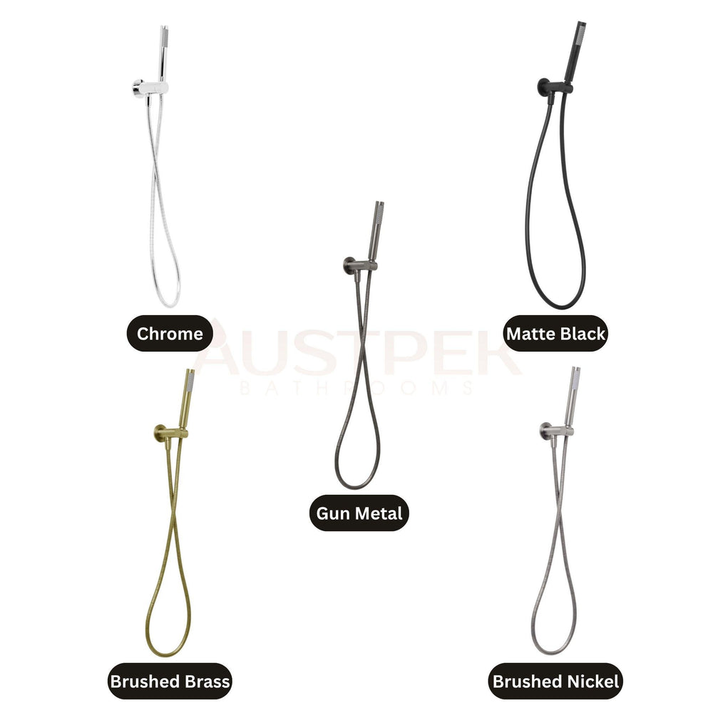 JOHNSON SUISSE VENEZIA HAND SHOWER WITH WALL BRACKET 185MM BRUSHED NICKEL