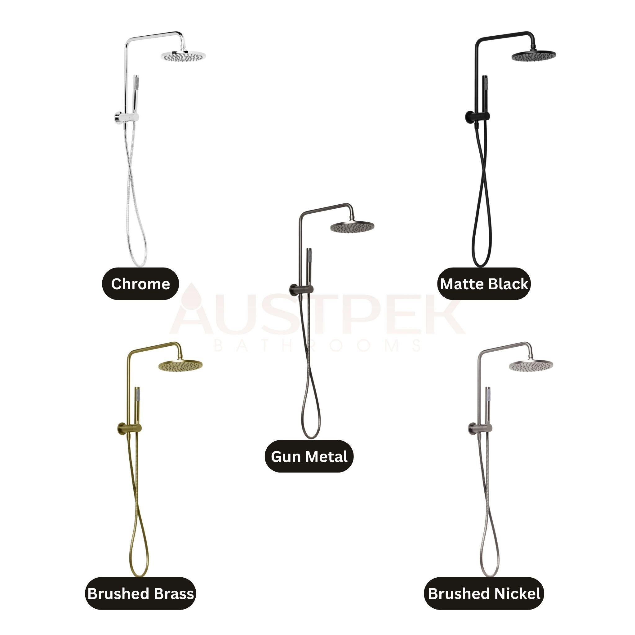 JOHNSON SUISSE VENEZIA SHORT TWIN SHOWER 380MM MATTE BLACK