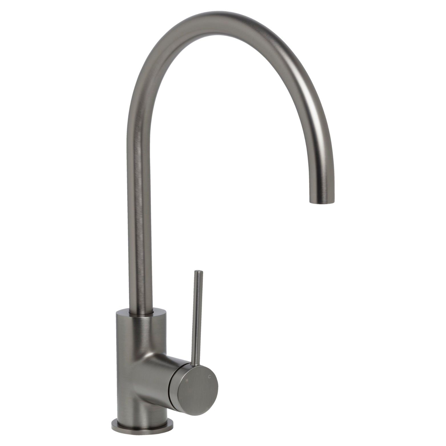 JOHNSON SUISSE VENEZIA LEAD FREE GOOSENECK SINK MIXER 345MM GUN METAL