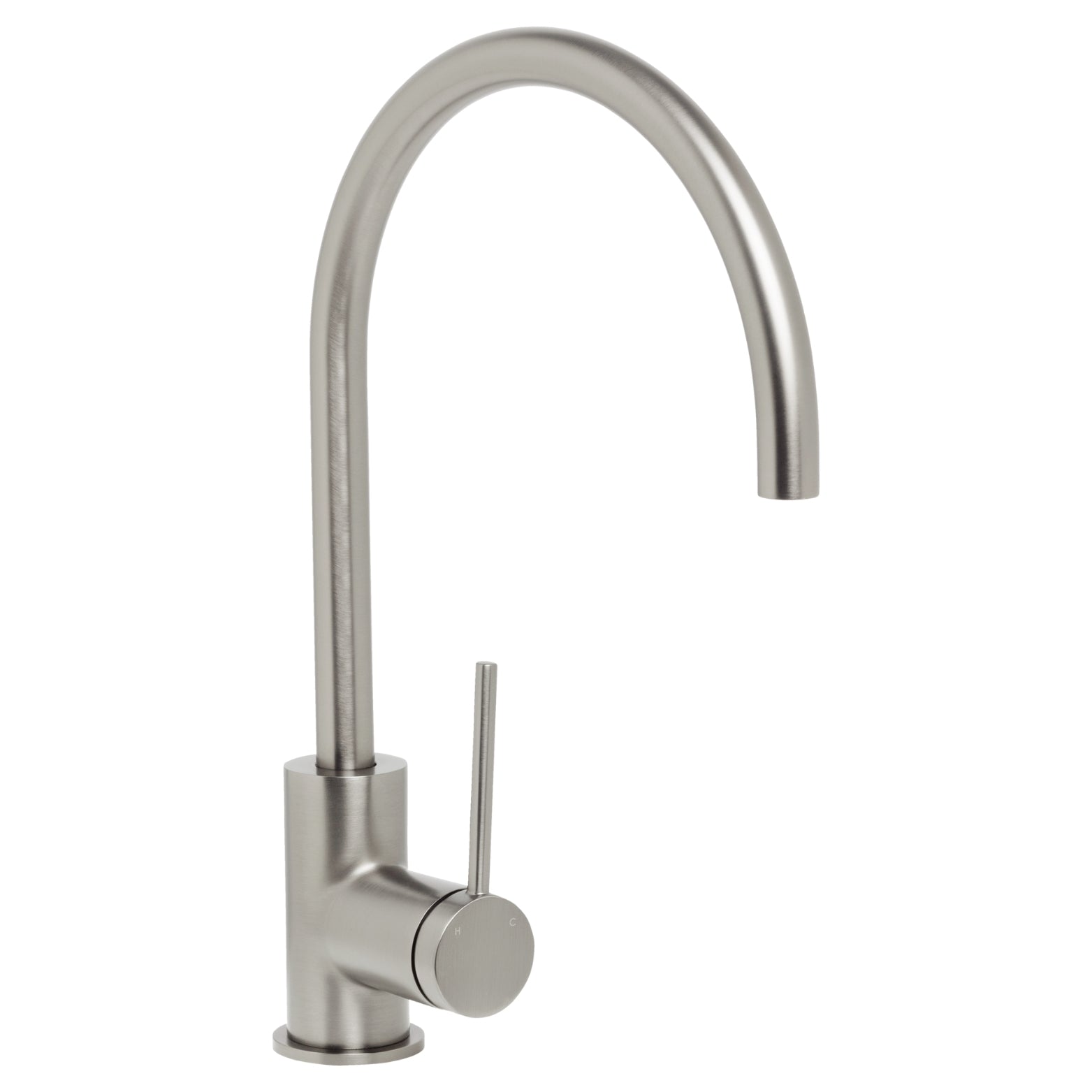 JOHNSON SUISSE VENEZIA LEAD FREE GOOSENECK SINK MIXER 345MM BRUSHED NICKEL