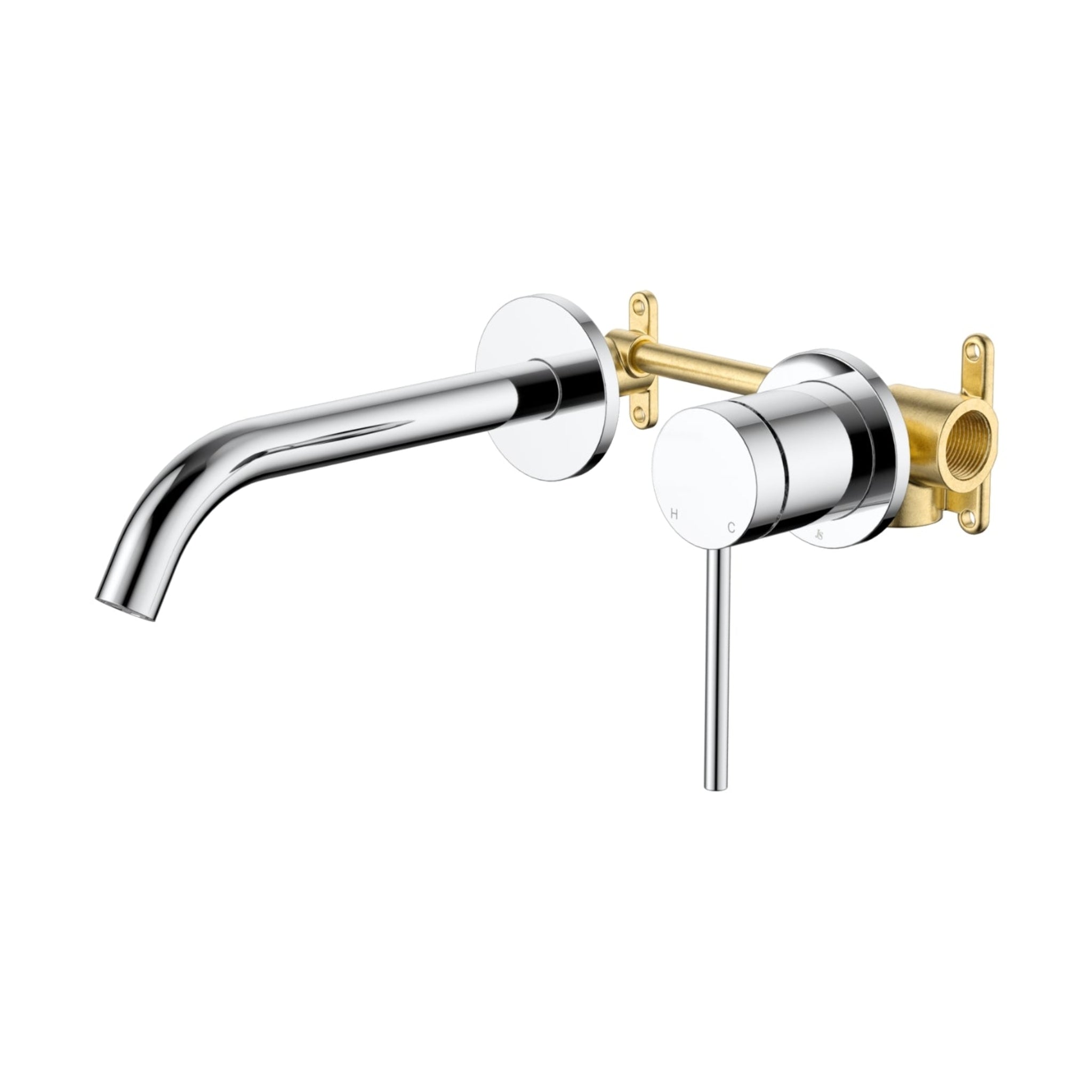 JOHNSON SUISSE VENEZIA LEAD FREE WALL BASIN / BATH MIXER COMPLETE KIT 182.5MM CHROME