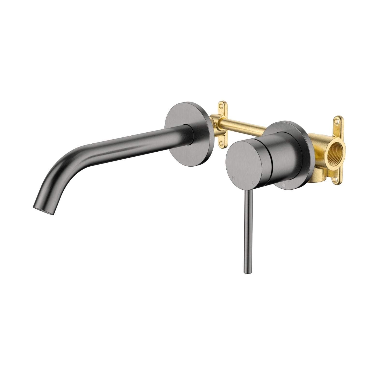 JOHNSON SUISSE VENEZIA LEAD FREE WALL BASIN / BATH MIXER COMPLETE KIT 182.5MM GUN METAL