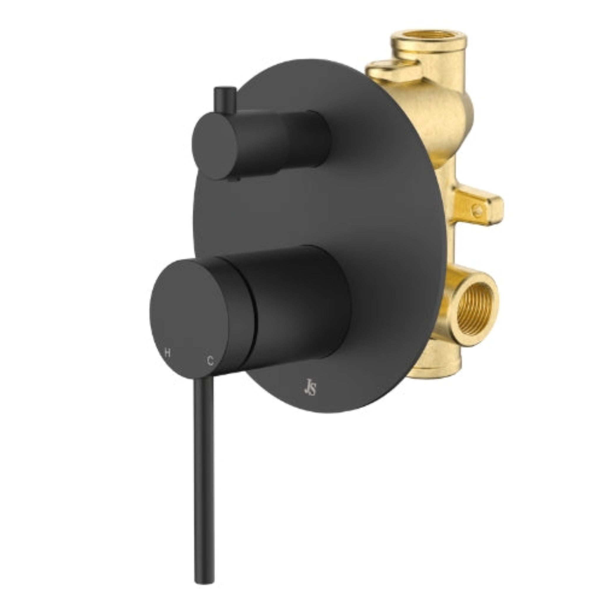 JOHNSON SUISSE VENEZIA SHOWER MIXER WITH DIVERTER COMPLETE KIT MATTE BLACK