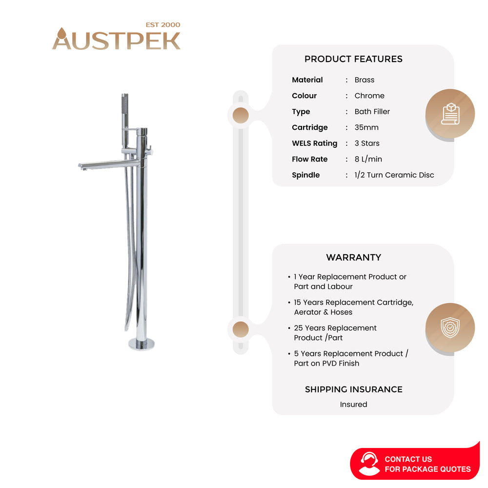 LINSOL JUDE FREESTANDING BATH FILLER CHROME