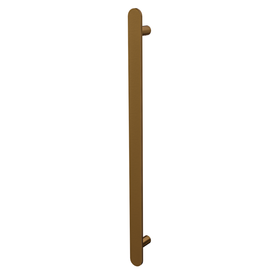 LINSOL ALLEGRA VERTICAL FLAT BAR HEATED TOWEL RAIL AGED BRONZE 905MM