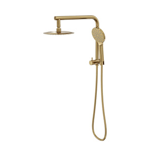 LINSOL SOULJET TWIN SHOWER WITH SHORT RAIL 342MM BRUSHED BRASS