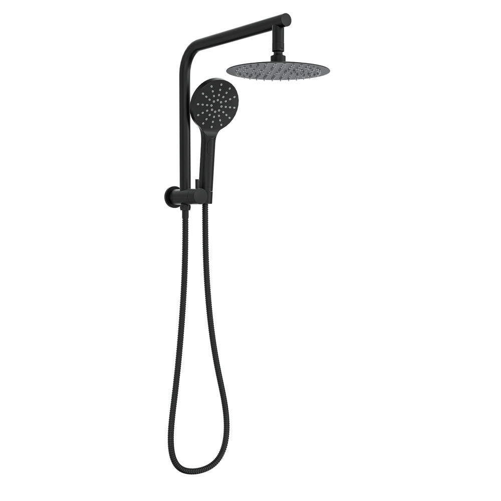 LINSOL SOULJET TWIN SHOWER WITH SHORT RAIL 342MM MATTE BLACK