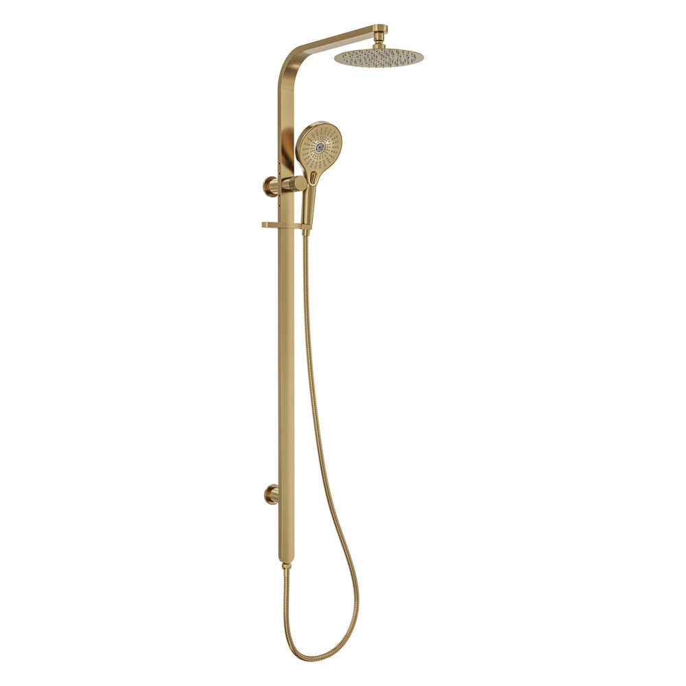 LINSOL OCEANJET TWIN SHOWER 1271MM BRUSHED BRASS