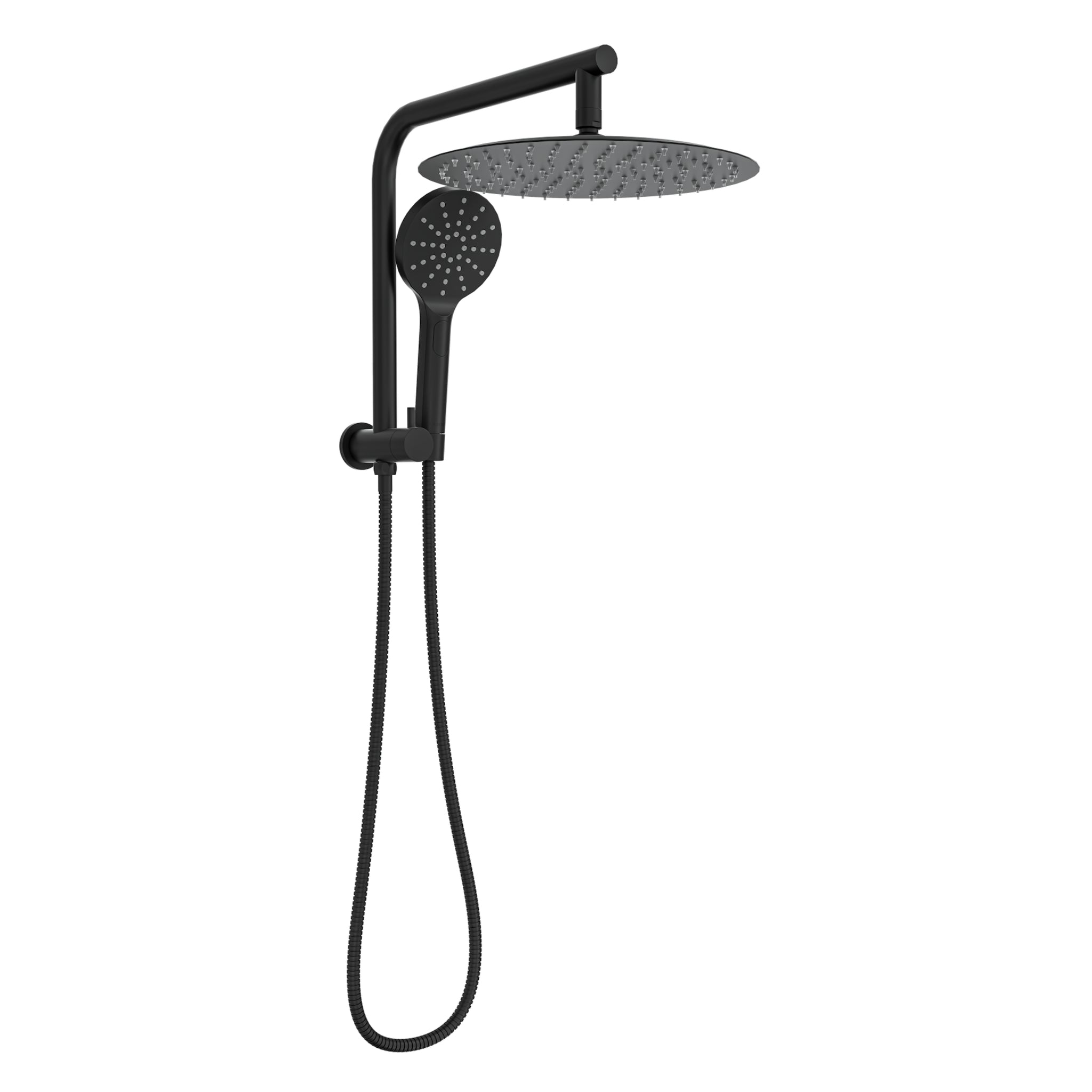 LINSOL SOULJET TWIN SHOWER WITH SHORT RAIL 342MM MATTE BLACK