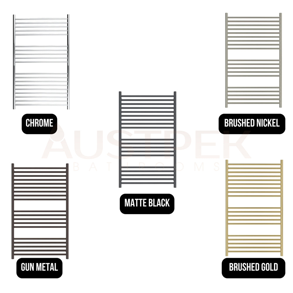 LINSOL ALLEGRA 19 BAR WIDE HEATED TOWEL RAIL BRUSHED BRASS 1200MM