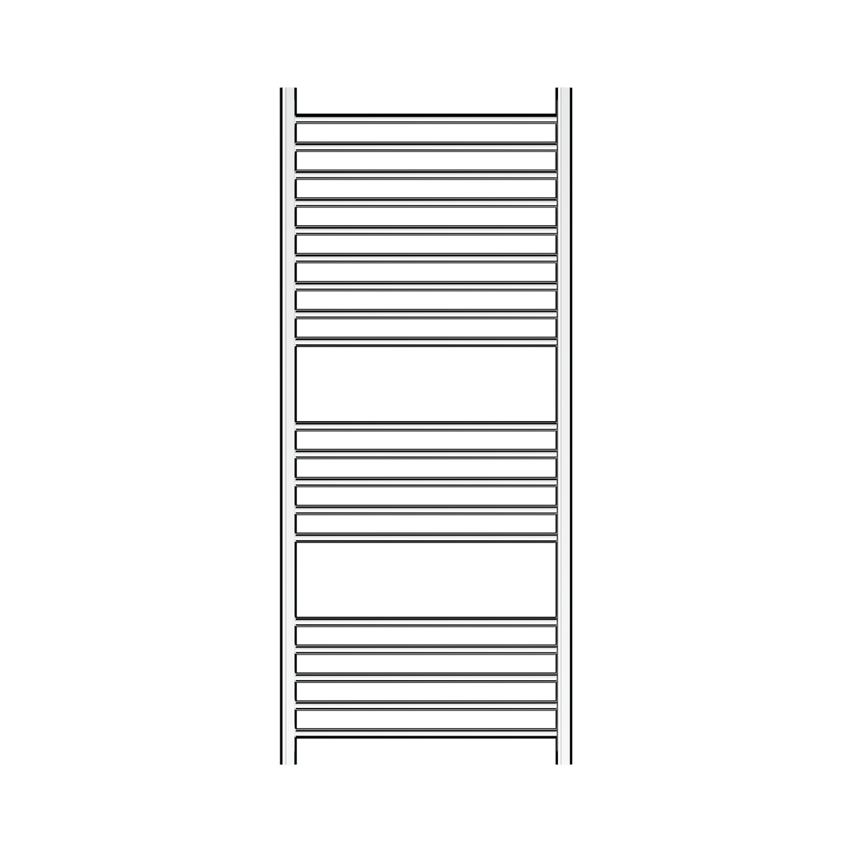 LINSOL ALLEGRA 19-BAR HEATED TOWEL RAIL CHROME 1200MM alternate view